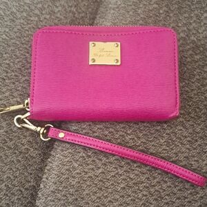 Lauren Ralph Lauren Fuchsia Card Holder with Gold Details